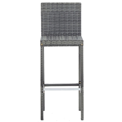 5-Tlg. Garten-Bar-Set Poly Rattan Und Akazienholz