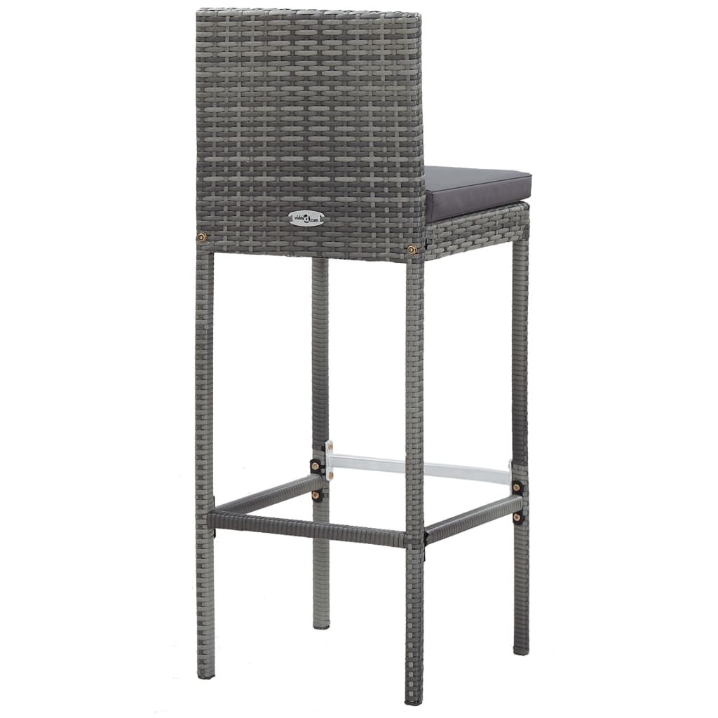 5-Tlg. Garten-Bar-Set Poly Rattan Und Akazienholz