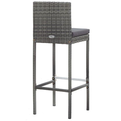 5-Tlg. Garten-Bar-Set Poly Rattan Und Akazienholz