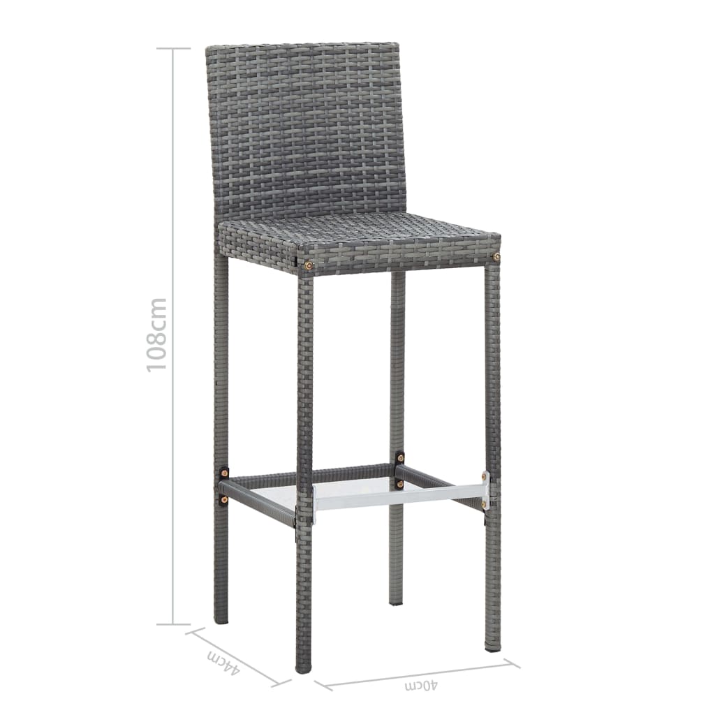 9-Tlg. Garten-Bar-Set Poly Rattan Und Akazienholz