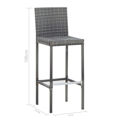 9-Tlg. Garten-Bar-Set Poly Rattan Und Akazienholz