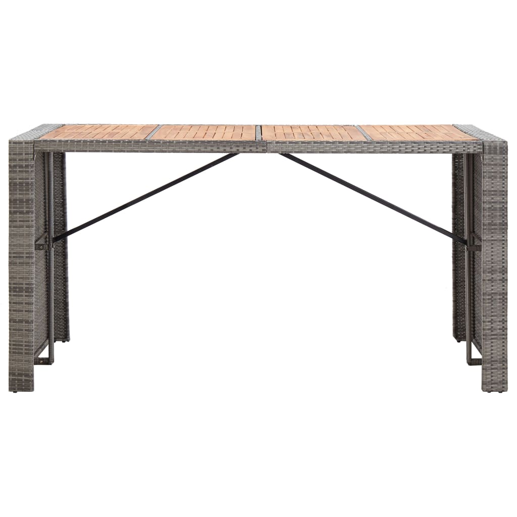 9-Tlg. Garten-Bar-Set Poly Rattan Und Akazienholz