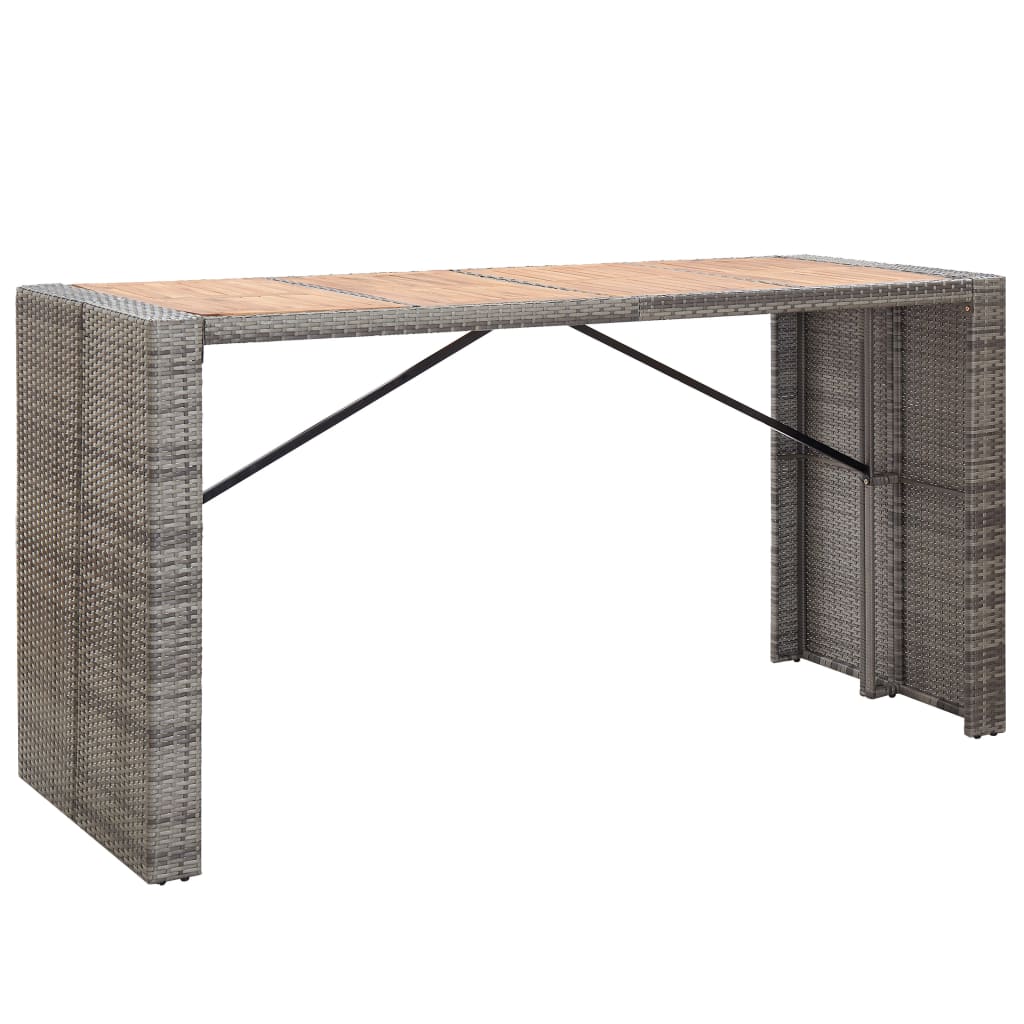 9-Tlg. Garten-Bar-Set Poly Rattan Und Akazienholz