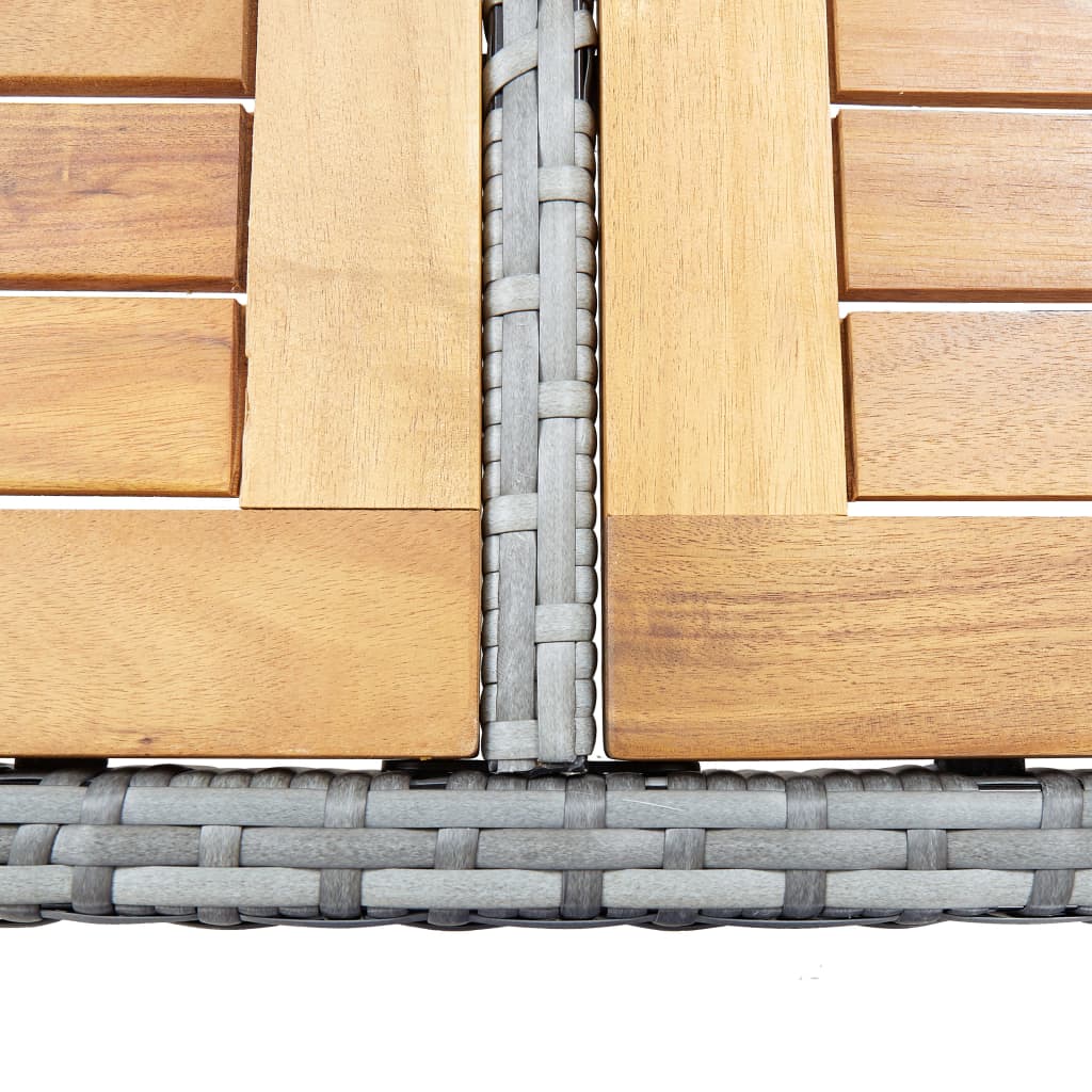 9-Tlg. Garten-Bar-Set Poly Rattan Und Akazienholz
