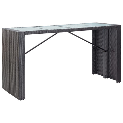 9-Tlg. Gartenbar-Set Poly Rattan Schwarz