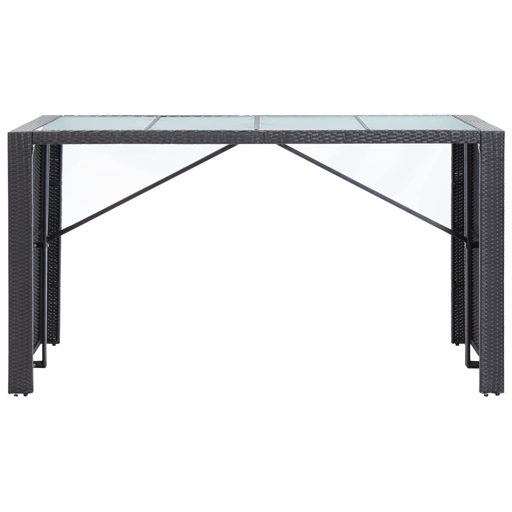 9-Tlg. Gartenbar-Set Poly Rattan Schwarz