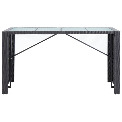 9-Tlg. Gartenbar-Set Poly Rattan Schwarz