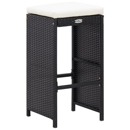 9-Tlg. Gartenbar-Set Poly Rattan Schwarz