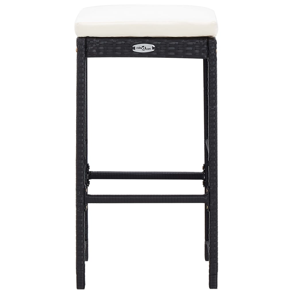 9-Tlg. Gartenbar-Set Poly Rattan Schwarz