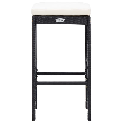9-Tlg. Gartenbar-Set Poly Rattan Schwarz