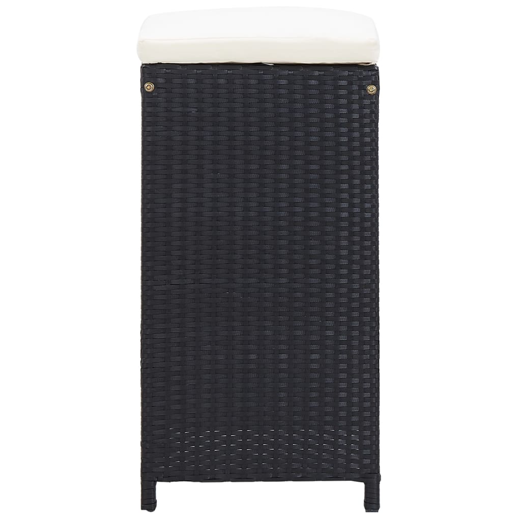 9-Tlg. Gartenbar-Set Poly Rattan Schwarz