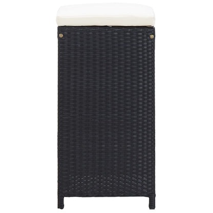 9-Tlg. Gartenbar-Set Poly Rattan Schwarz