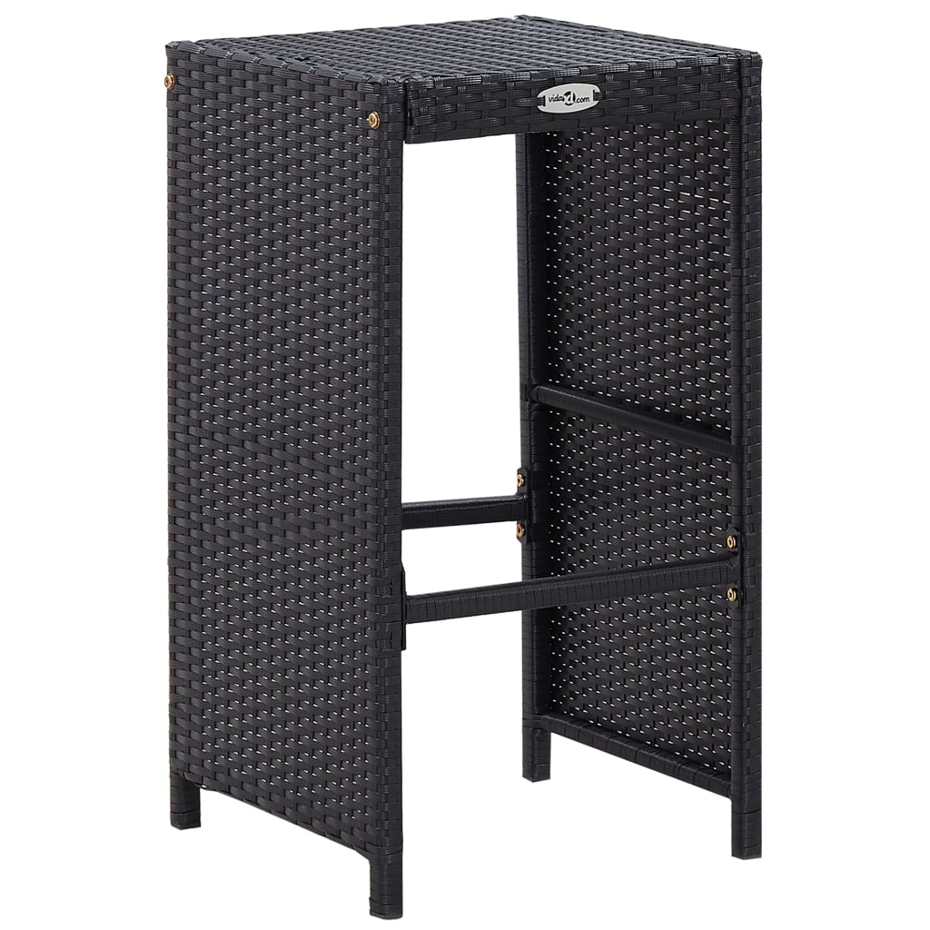 9-Tlg. Gartenbar-Set Poly Rattan Schwarz