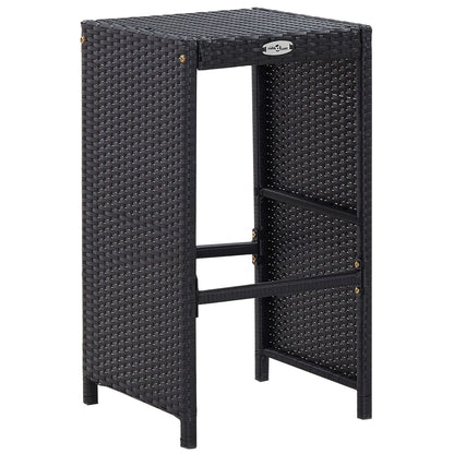 9-Tlg. Gartenbar-Set Poly Rattan Schwarz