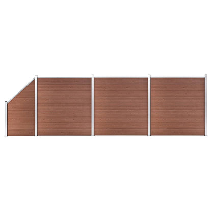 Wpc Zaun-Set 3 Quadrate + 1 Schräge 619X186 Cm Braun
