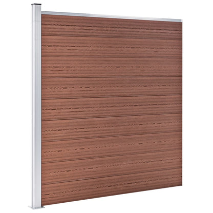 Wpc Zaun-Set 3 Quadrate + 1 Schräge 619X186 Cm Braun