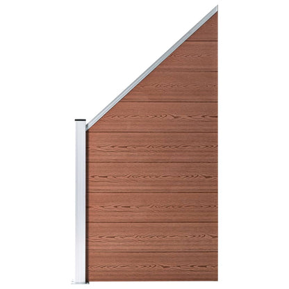 Wpc Zaun-Set 5 Quadrate + 1 Schräge 965X186 Cm Braun