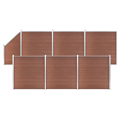 Wpc Zaun-Set 6 Quadrate + 1 Schräge 1138X186 Cm Braun