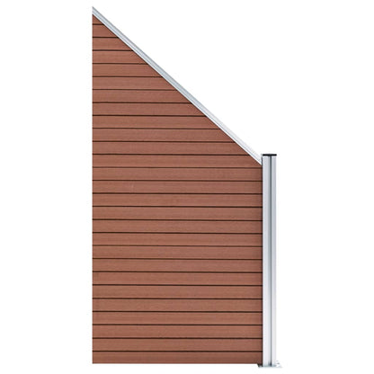 Wpc Zaun-Set 6 Quadrate + 1 Schräge 1138X186 Cm Braun
