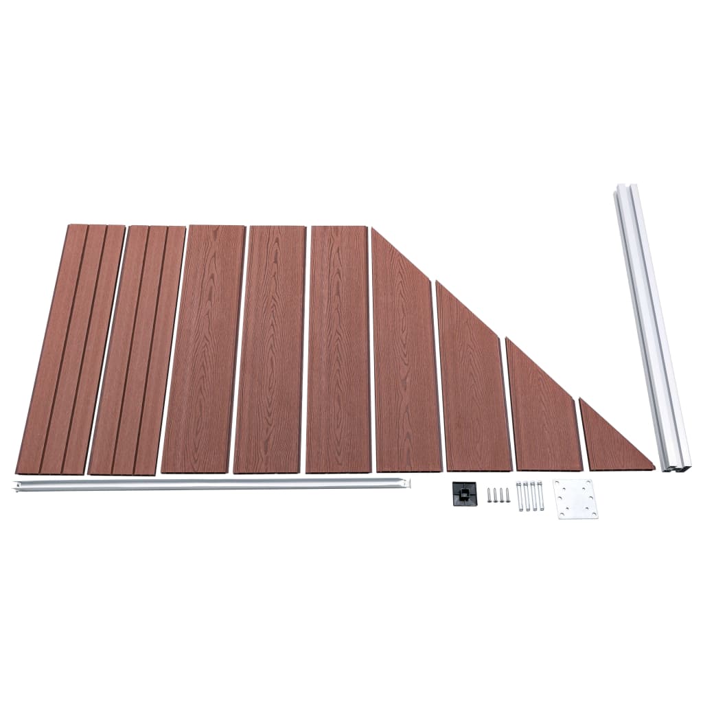 Wpc Zaun-Set 6 Quadrate + 1 Schräge 1138X186 Cm Braun
