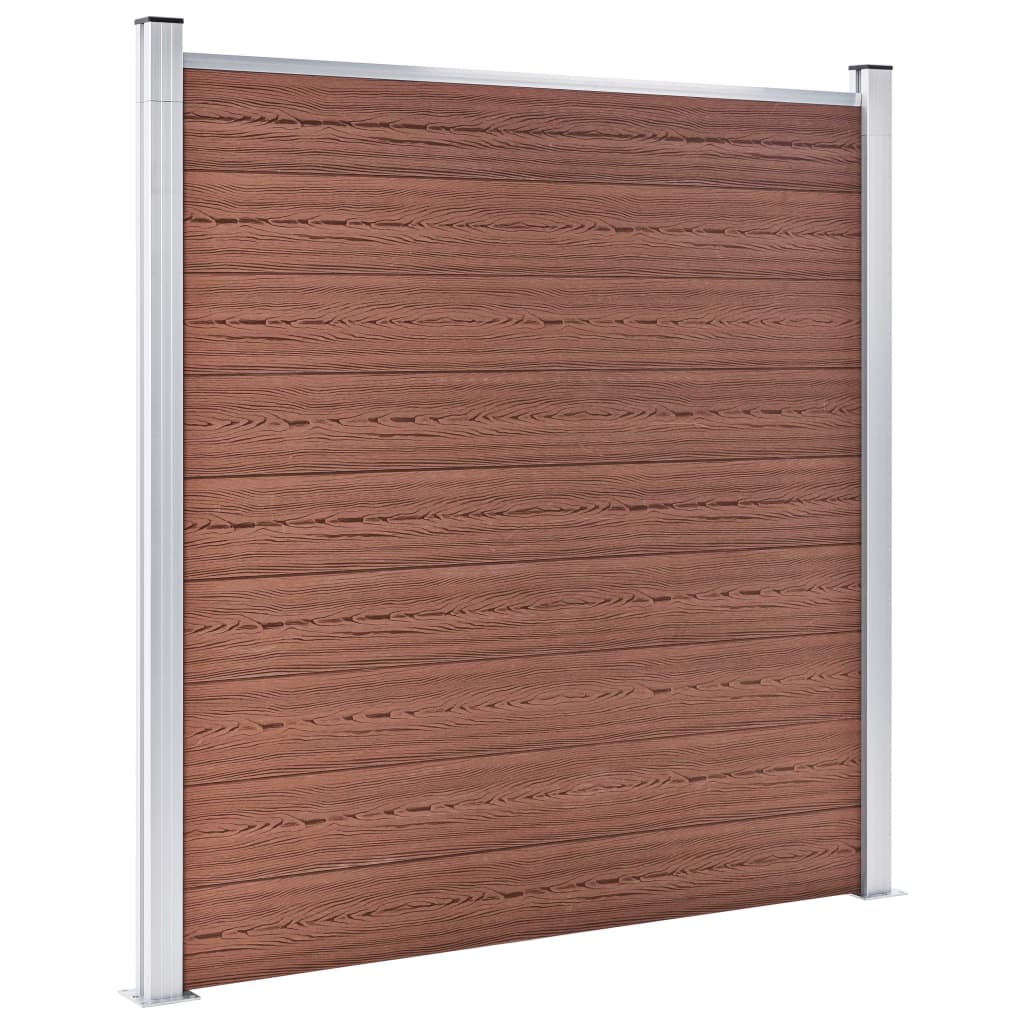 Wpc Zaun-Set 7 Quadrate + 1 Schräge 1311X186 Cm Braun