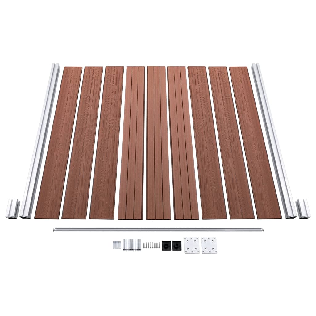 Wpc Zaun-Set 7 Quadrate + 1 Schräge 1311X186 Cm Braun