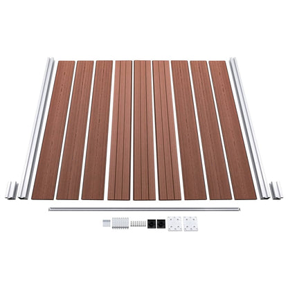 Wpc Zaun-Set 7 Quadrate + 1 Schräge 1311X186 Cm Braun