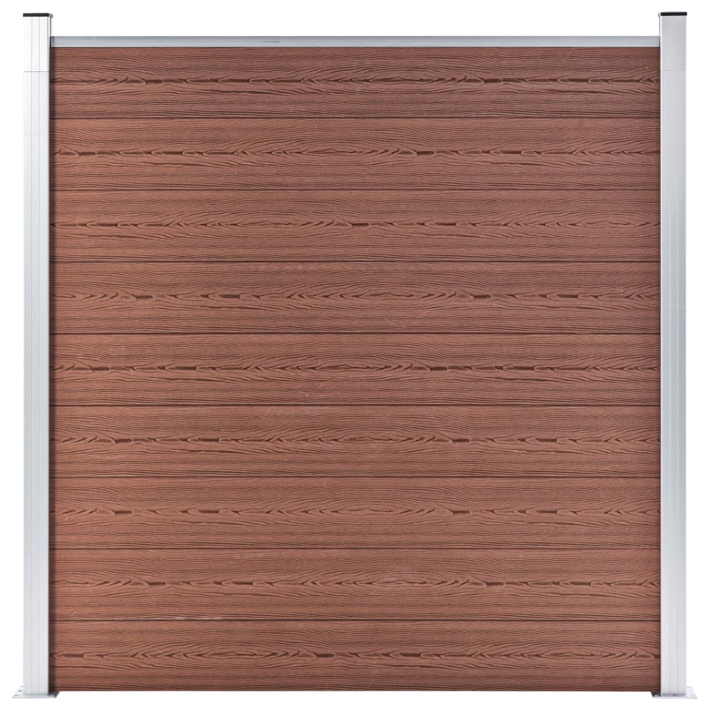 Wpc Zaun-Set 10 Quadrate + 1 Schräge 1830X186 Cm Braun