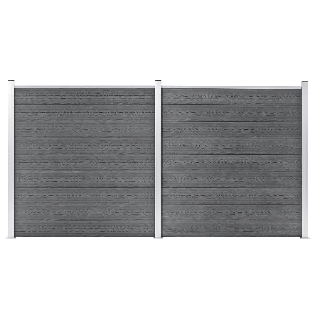 Wpc Zaun-Set 1 Quadrat + 1 Schräge 273X186 Cm Grau