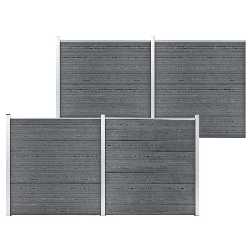 Wpc Zaun-Set 1 Quadrat + 1 Schräge 273X186 Cm Grau