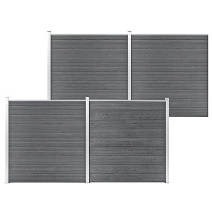 Wpc Zaun-Set 1 Quadrat + 1 Schräge 273X186 Cm Grau