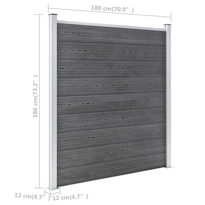 Gartenzaun Wpc 872X186 Cm Grau