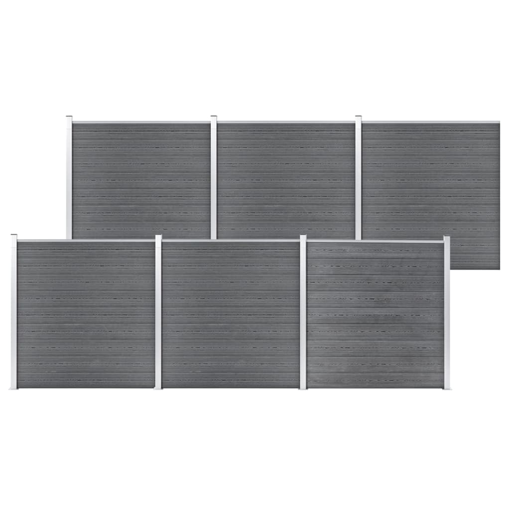 Wpc Zaun-Set 1 Quadrat + 1 Schräge 273X186 Cm Grau