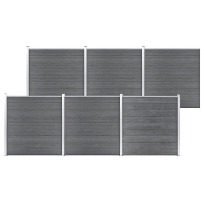 Wpc Zaun-Set 1 Quadrat + 1 Schräge 273X186 Cm Grau