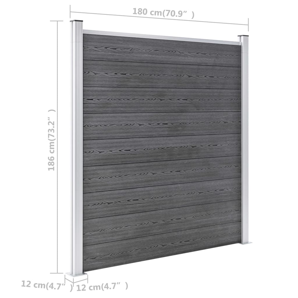 Gartenzaun Wpc 1218X186 Cm Grau