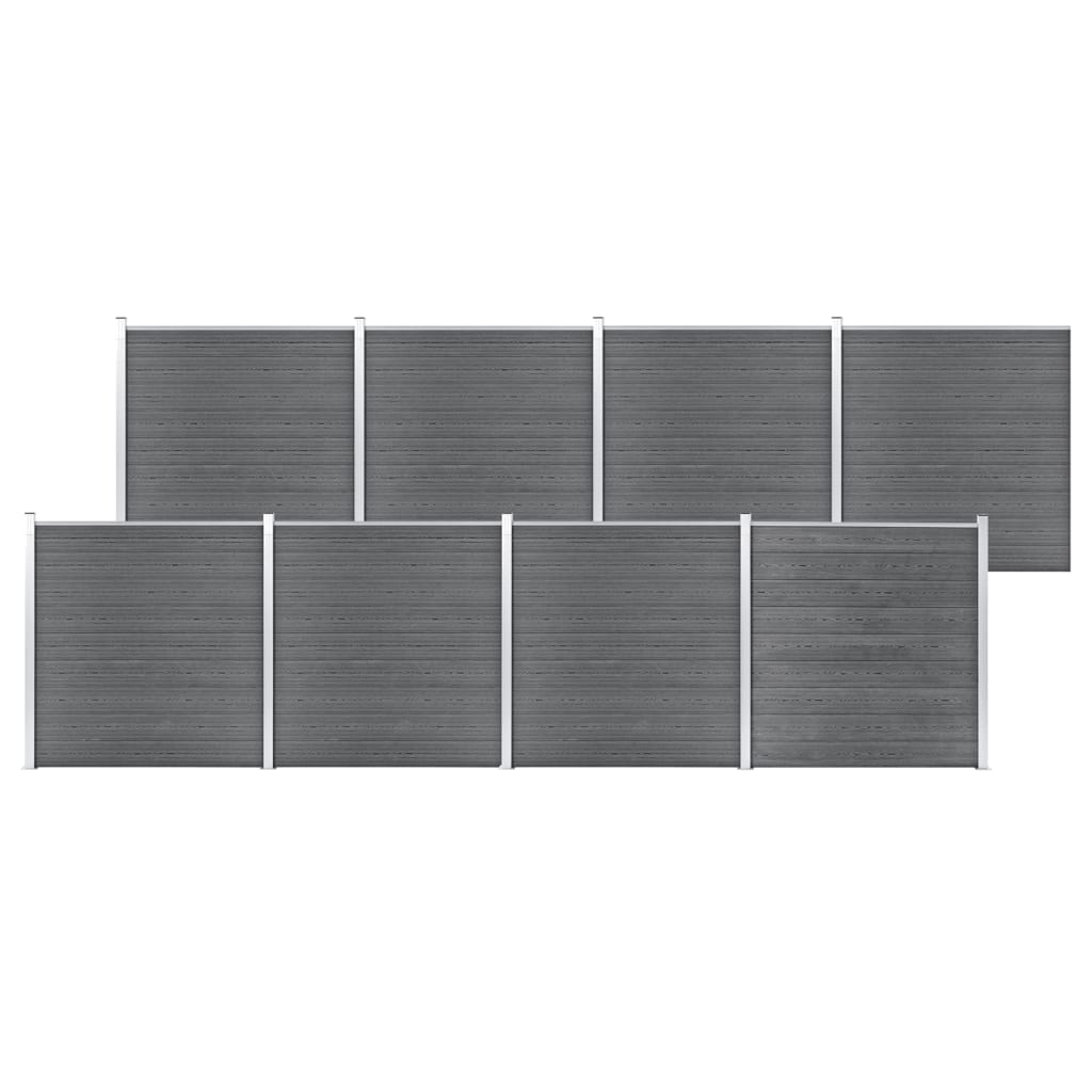 Wpc Zaun-Set 1 Quadrat + 1 Schräge 273X186 Cm Grau