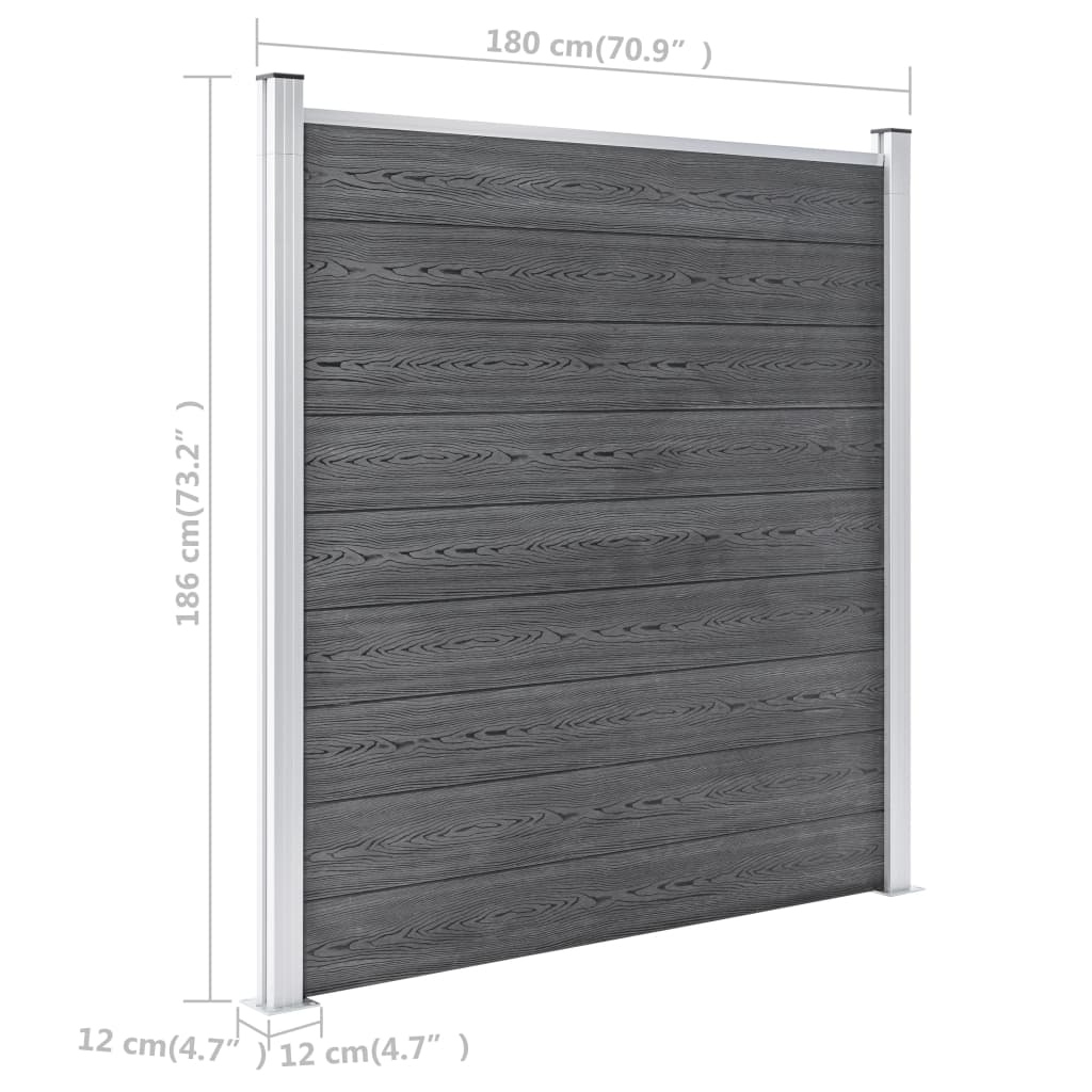 Gartenzaun Wpc 1564X186 Cm Grau
