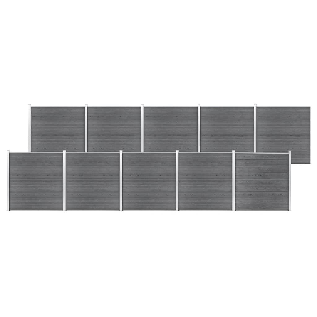 Wpc Zaun-Set 1 Quadrat + 1 Schräge 273X186 Cm Grau