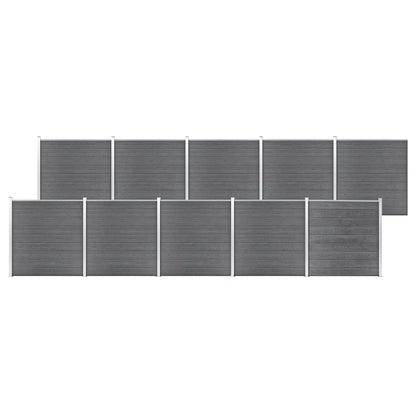 Wpc Zaun-Set 1 Quadrat + 1 Schräge 273X186 Cm Grau