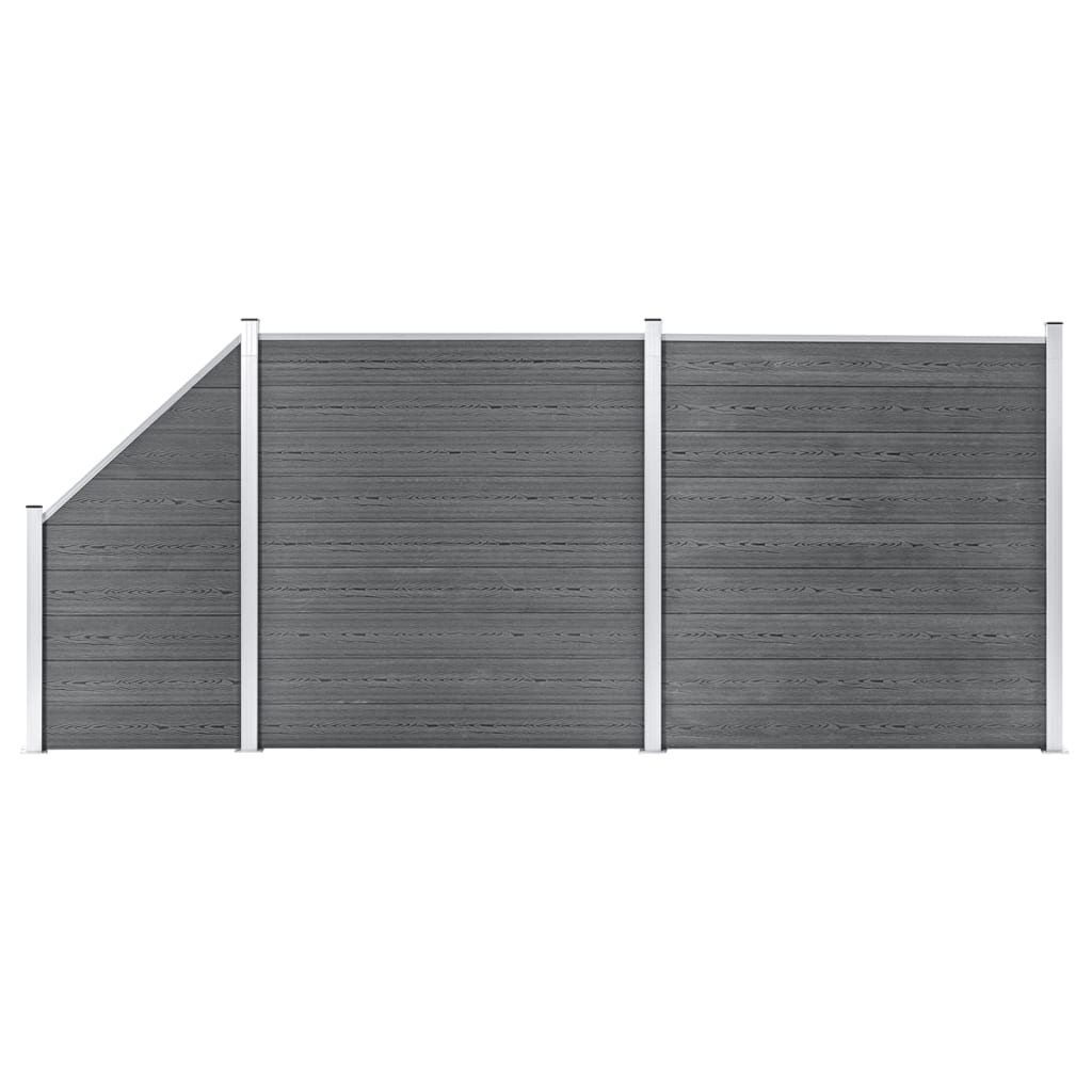 Wpc Zaun-Set 1 Quadrat + 1 Schräge 273X186 Cm Grau