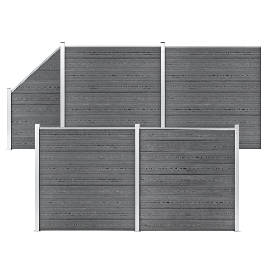Wpc Zaun-Set 1 Quadrat + 1 Schräge 273X186 Cm Grau
