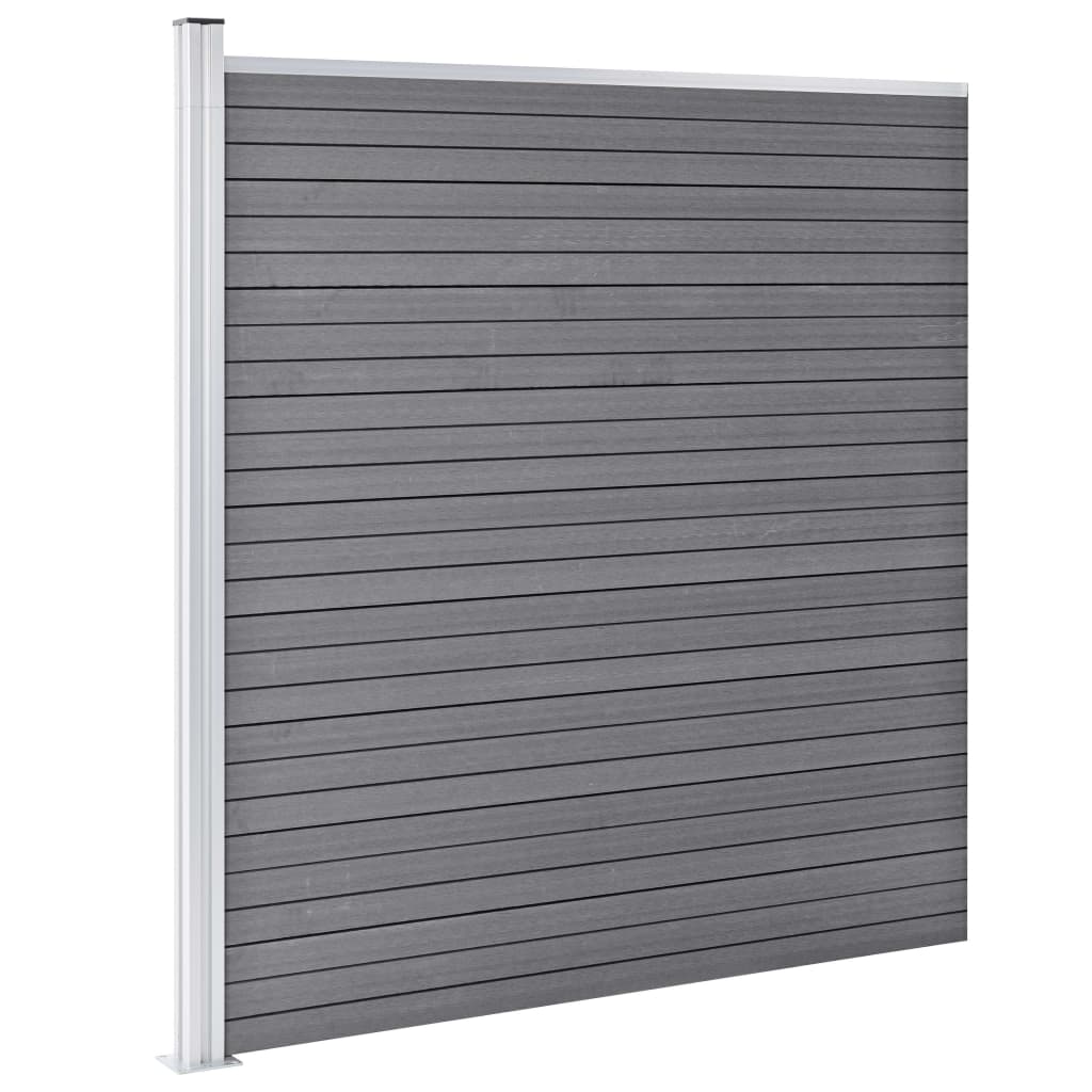 Wpc Zaun-Set 5 Quadrate + 1 Schräge 965X186 Cm Grau