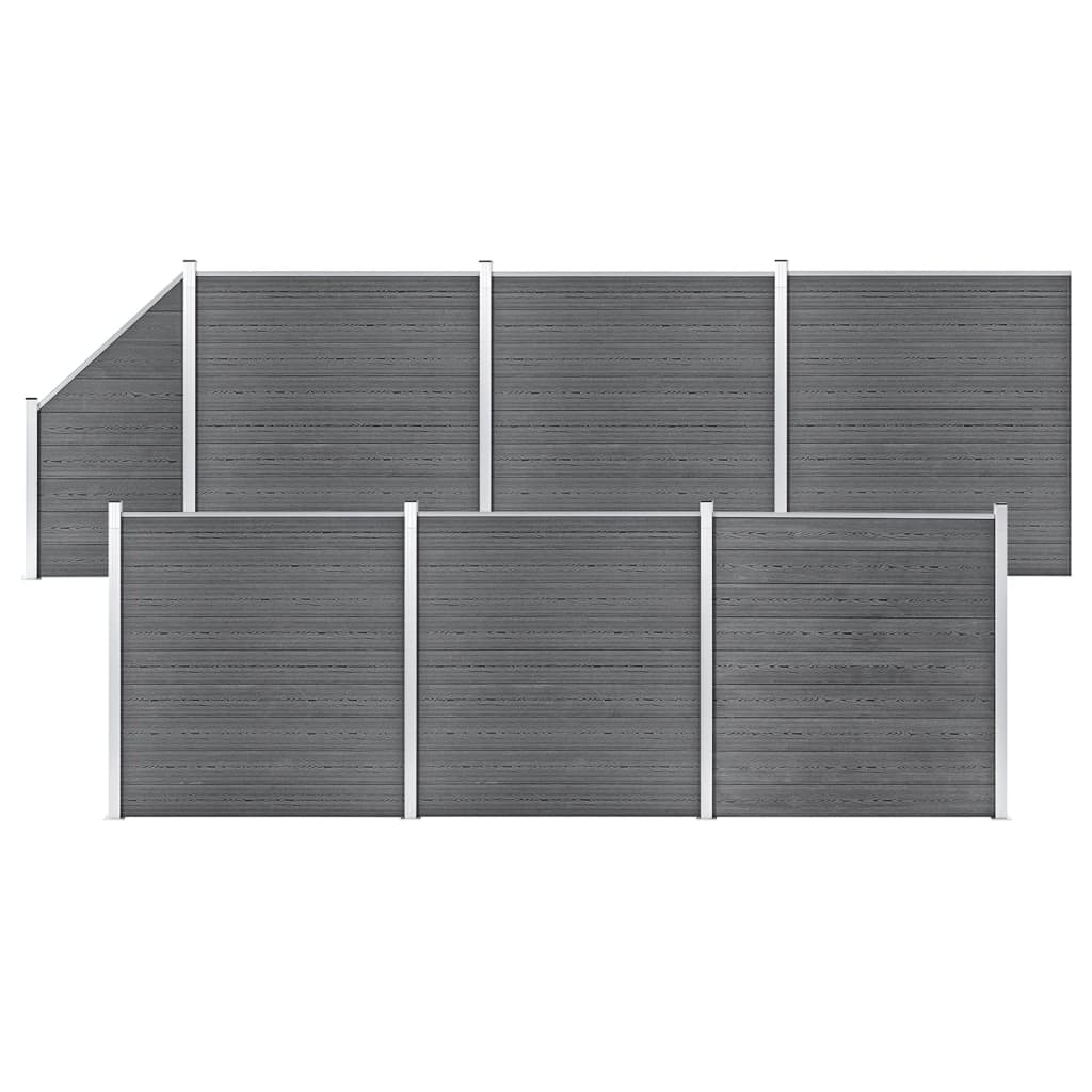 Wpc Zaun-Set 1 Quadrat + 1 Schräge 273X186 Cm Grau