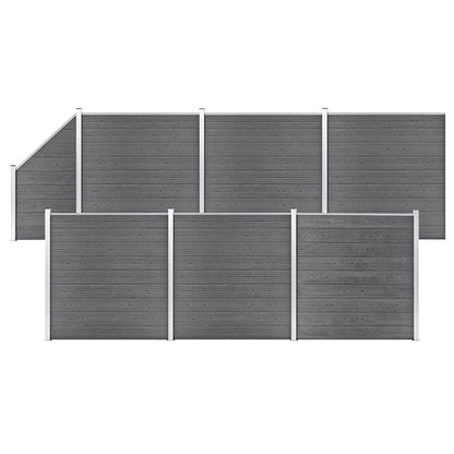 Wpc Zaun-Set 1 Quadrat + 1 Schräge 273X186 Cm Grau