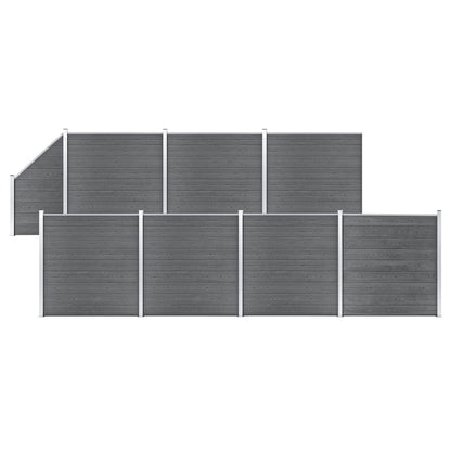 Wpc Zaun-Set 7 Quadrate + 1 Schräge 1311X186 Cm Grau