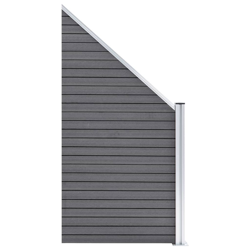 Wpc Zaun-Set 7 Quadrate + 1 Schräge 1311X186 Cm Grau