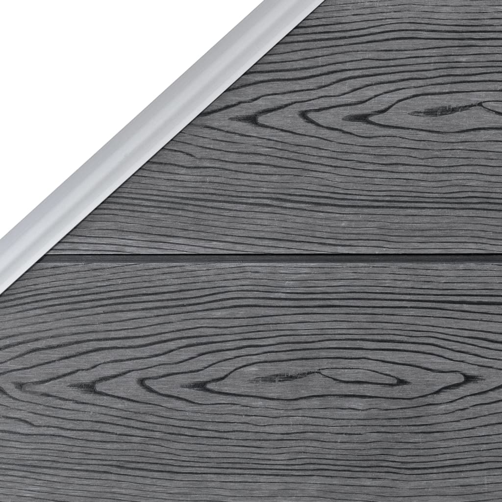 Wpc Zaun-Set 7 Quadrate + 1 Schräge 1311X186 Cm Grau