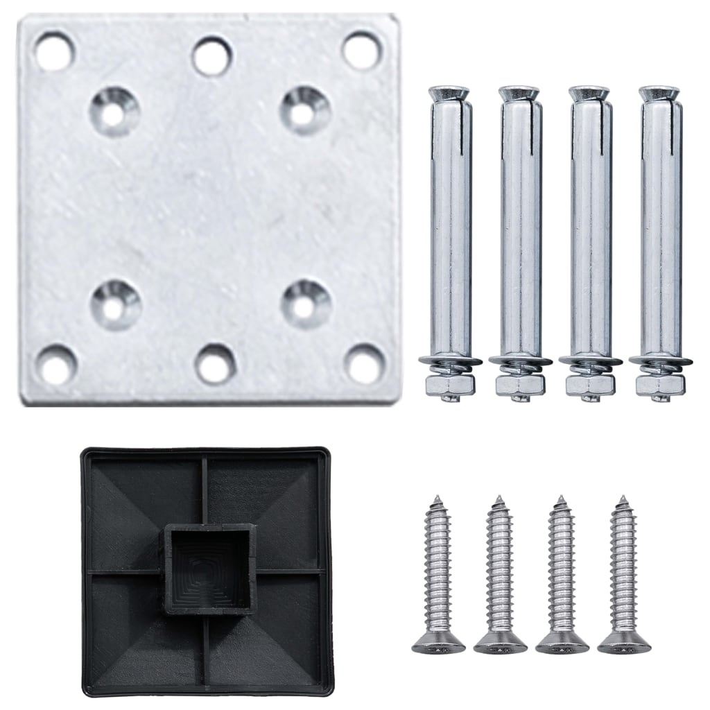 Wpc Zaun-Set 8 Quadrate + 1 Schräge 1484X186 Cm Grau