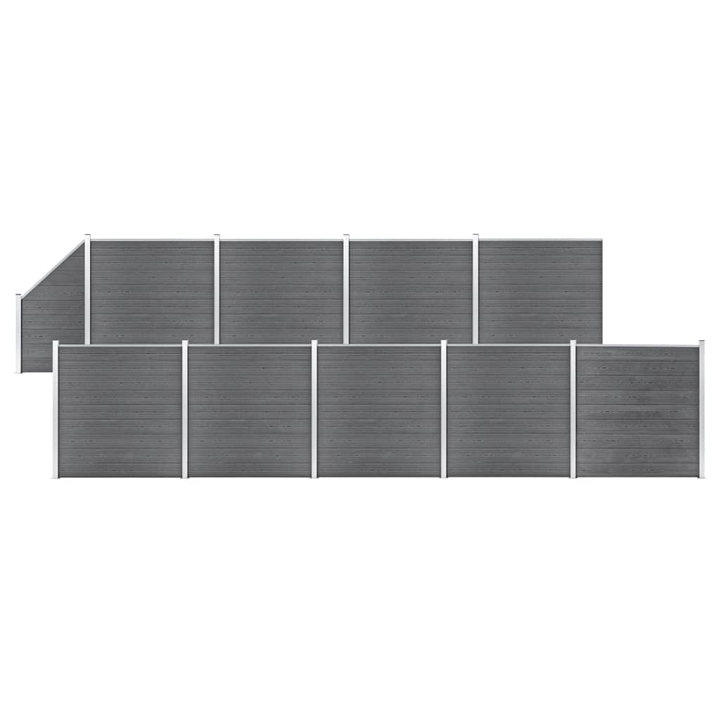 Wpc Zaun-Set 1 Quadrat + 1 Schräge 273X186 Cm Grau