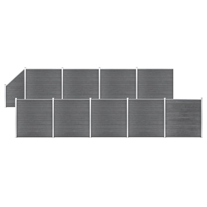 Wpc Zaun-Set 1 Quadrat + 1 Schräge 273X186 Cm Grau